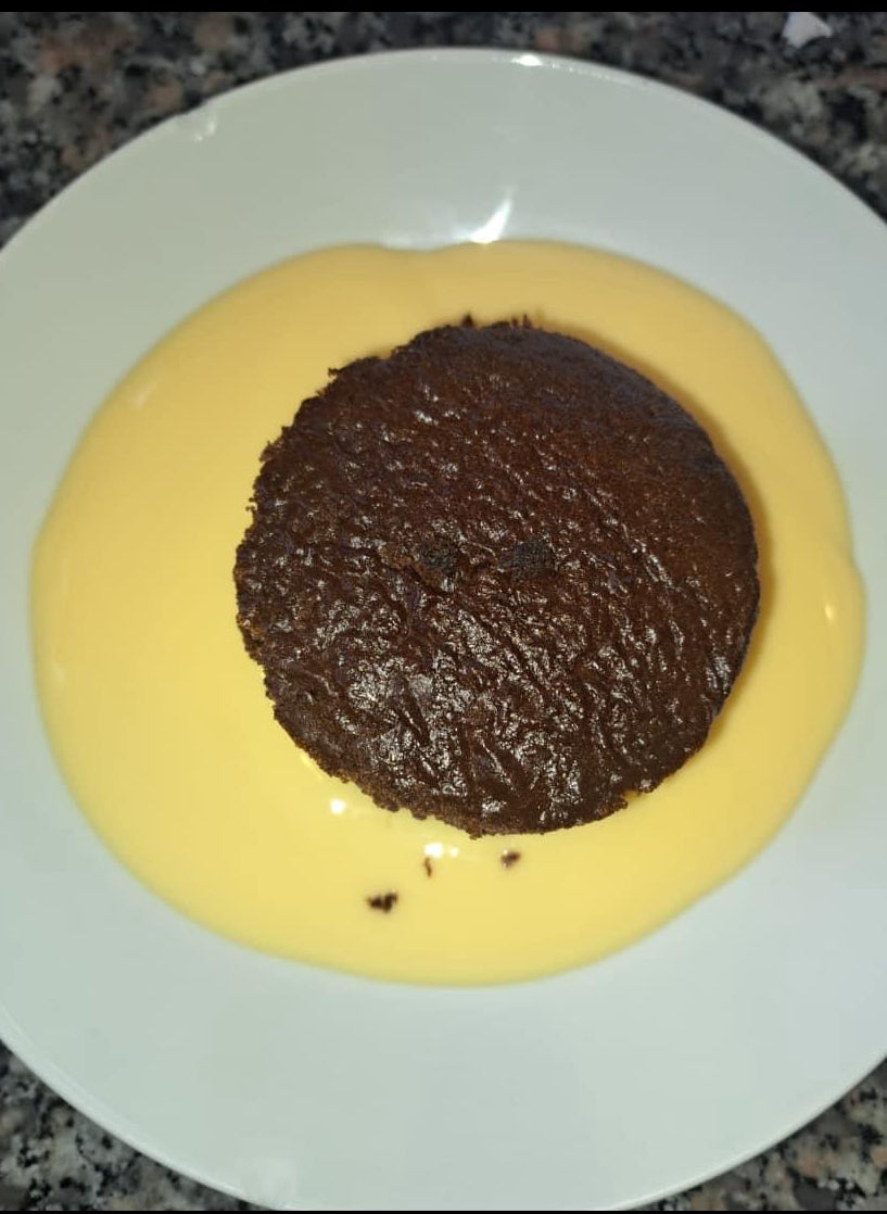 Chocolate sponge and custard